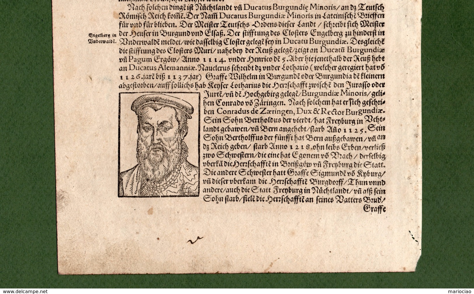 ST-CH LACUS LEMANUS Schweiz Genfersee Lausanne Lac Leman 1550 Cosmographia Sebastian Münster 4 Holzschnitte 33x20,5(AE)_ - Estampes & Gravures