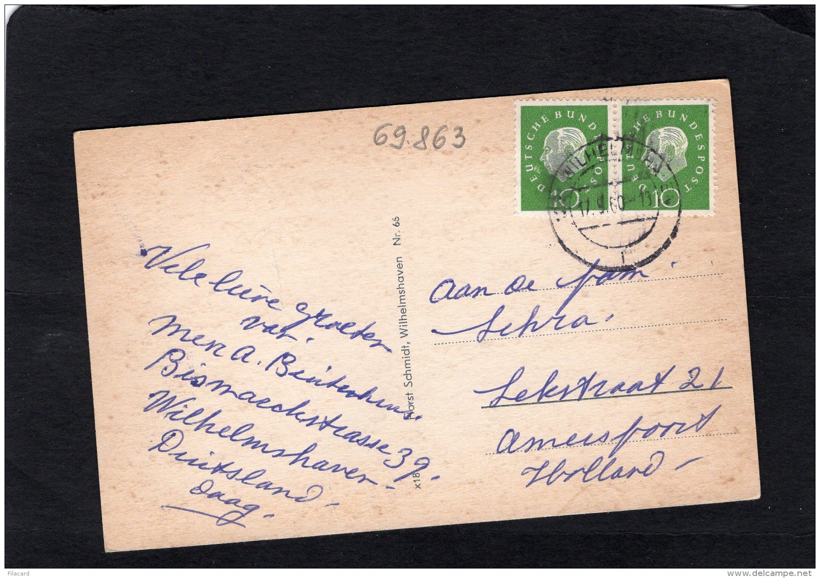 69863   Germania,  Nordseebad  Wilhelmshaven,  Strandhalle Und  Strandhauser Bei  Sturmflut,  VG  1960 - Wilhelmshaven