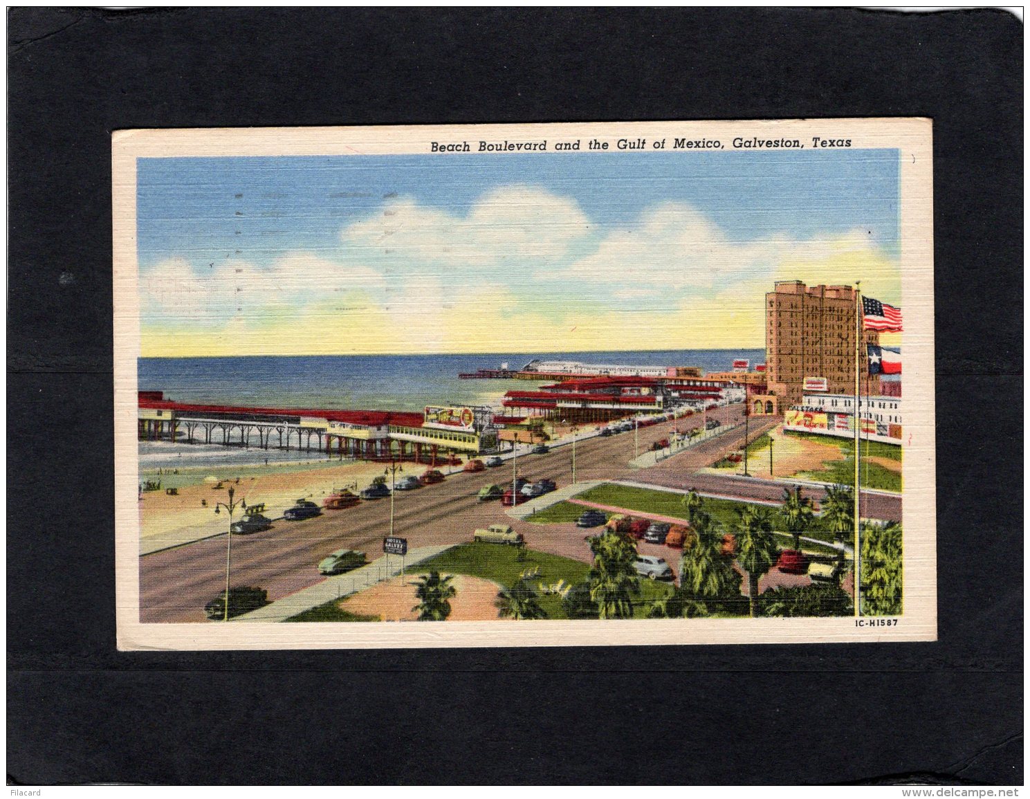 69869    Stati  Uniti,    Beach Boulevard And The Gulf Of  Mexico,  Galveston,  Texas,  VGSB  1958 - Galveston