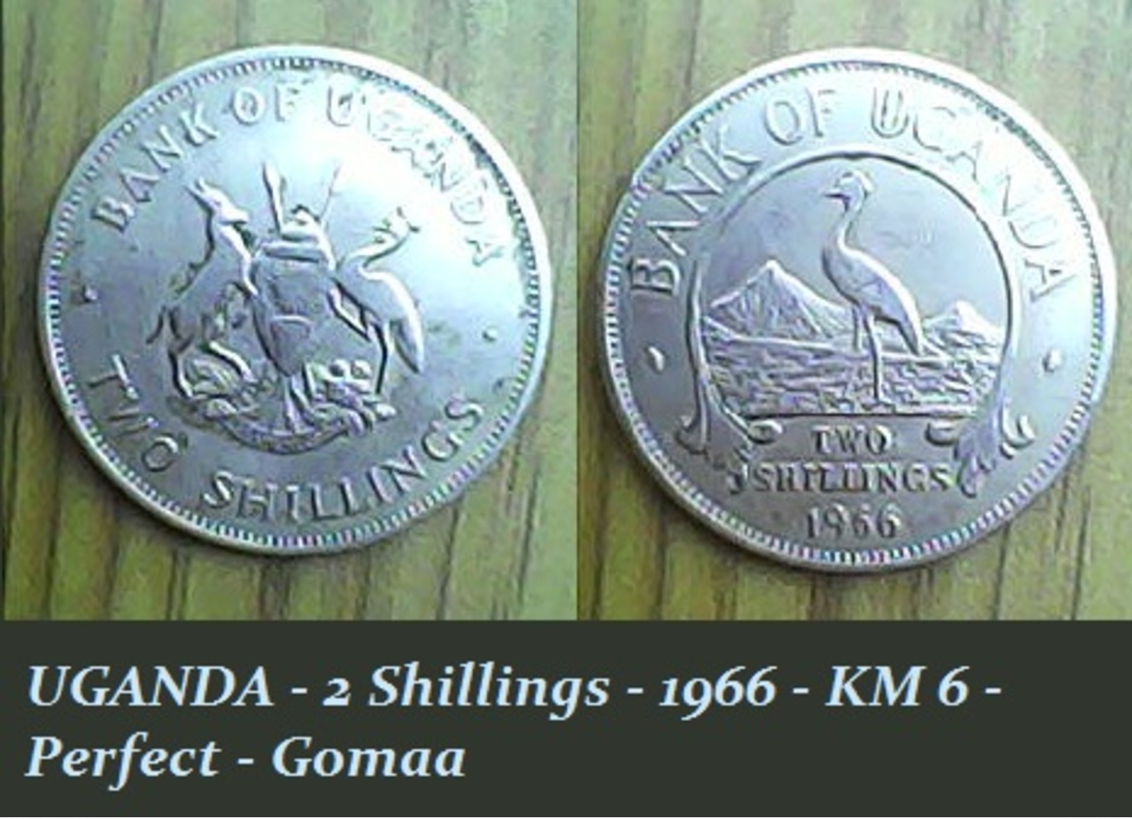 UGANDA - 2 Shillings - 1966 - KM 6 - Perfect - Gomaa - Uganda