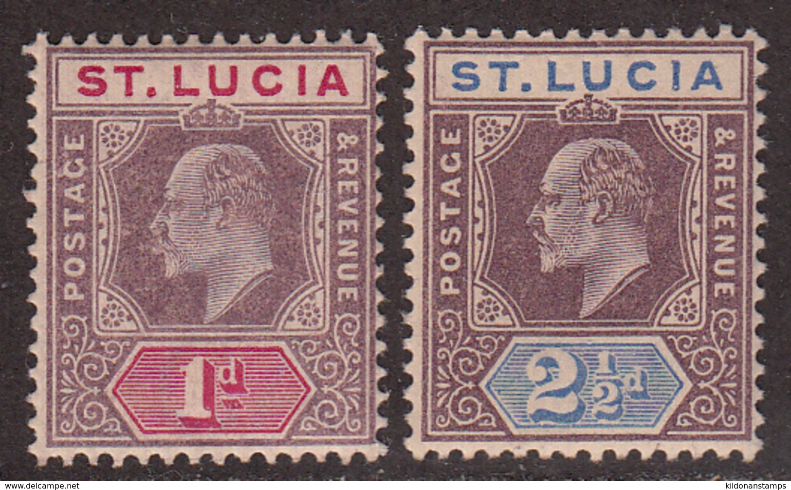 St Lucia 1902-03 Mint No Hinge/mounted, Wmk Crown CA, See Notes, Sc# 44,46/ SG 59-60 - Ste Lucie (...-1978)