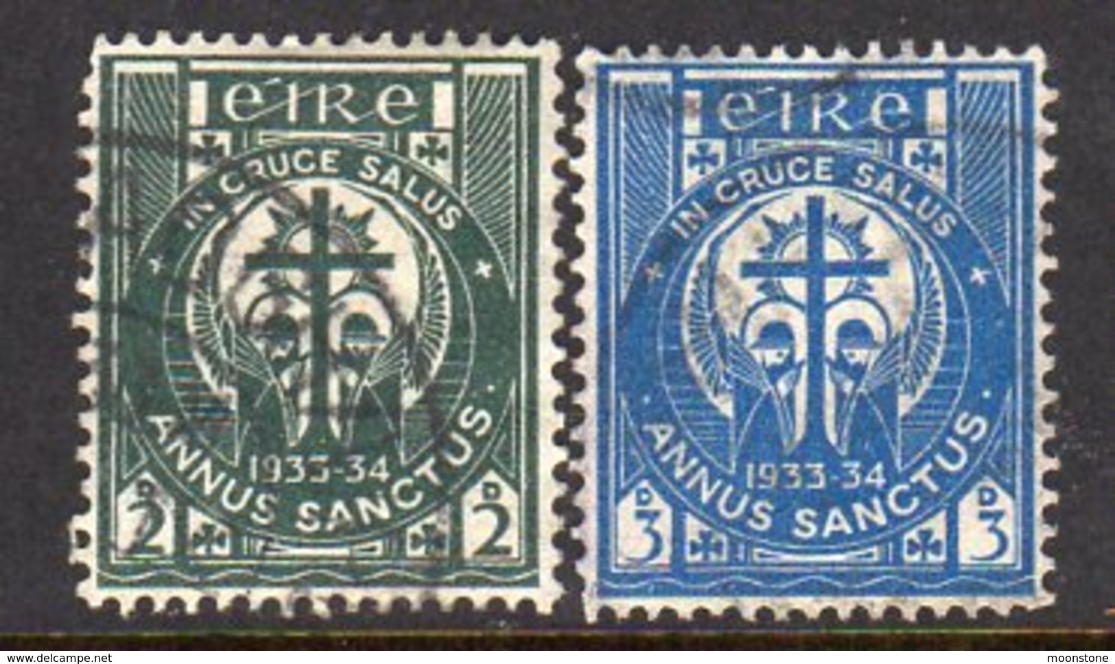 Ireland 1933 Holy Year Set Of 2, Used, SG 96/7 - Ungebraucht