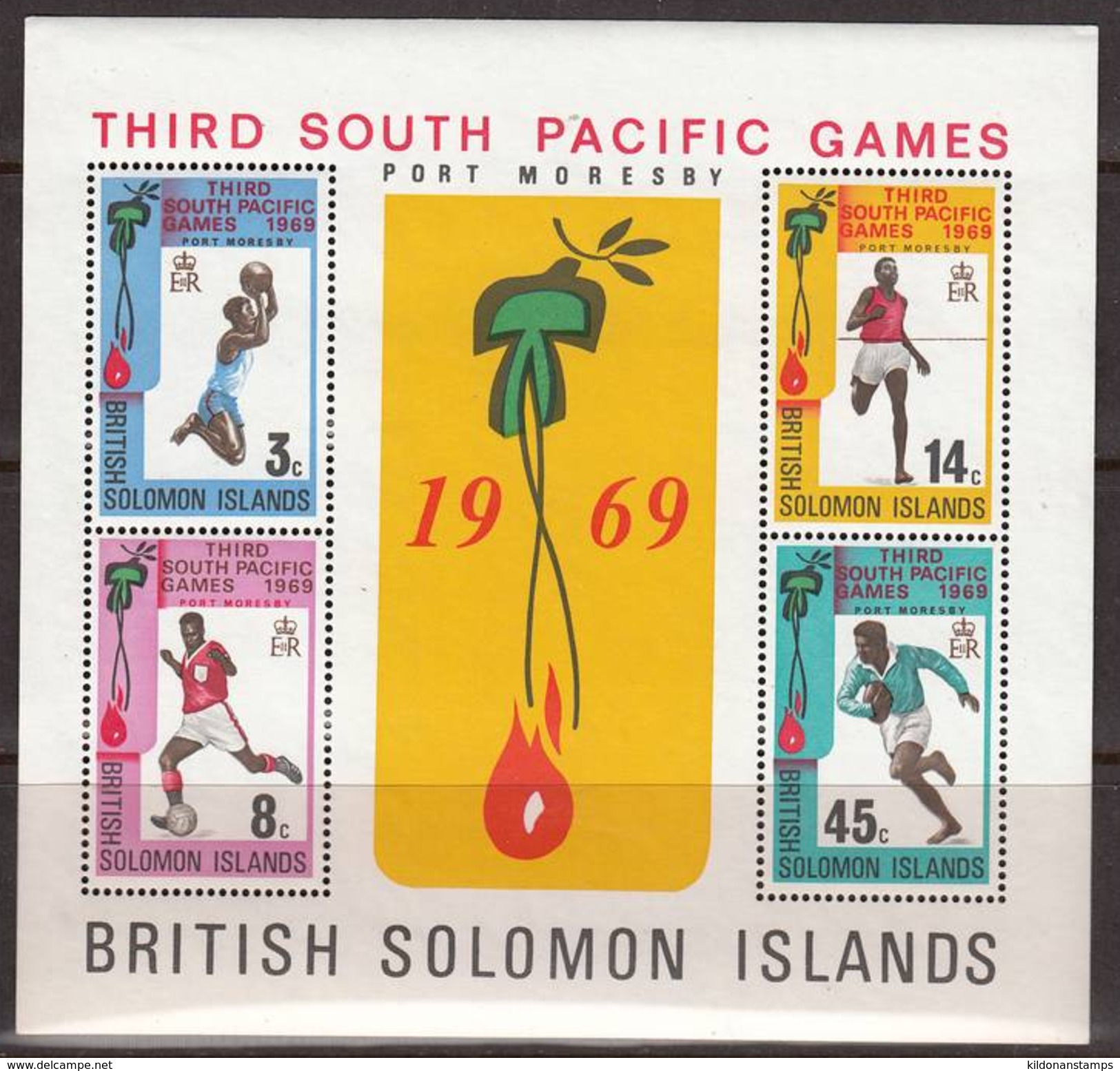 British Solomon Isles 1969 Minisheet, Mint No Hinge, Sc# 201a - Isole Salomone (...-1978)