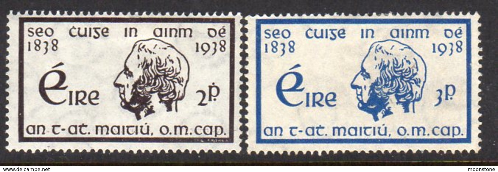 Ireland 1938 Temperace Crusade Centenary Set Of 2, Lightly Hinged Mint, SG 107/8 - Unused Stamps