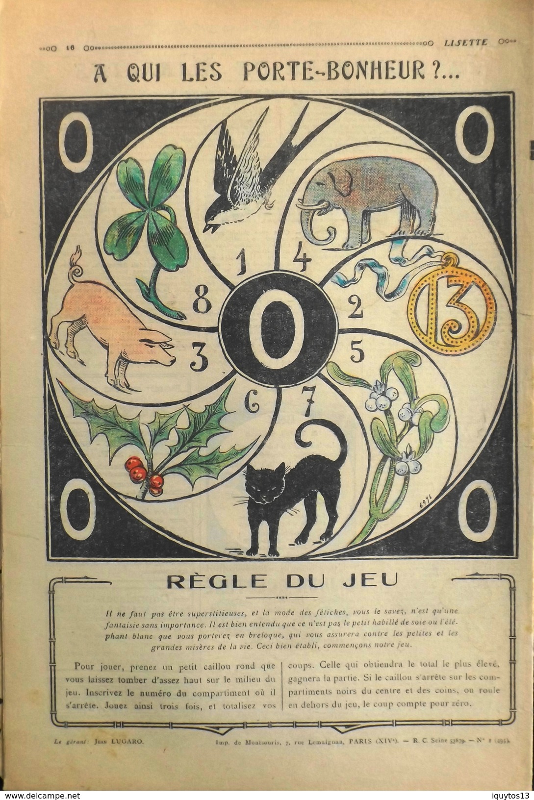 LISETTE - Journal Des Fillettes - N° 1 - Onzième Année - Dimanche 4 Janvier 1931 - En BE - Lisette