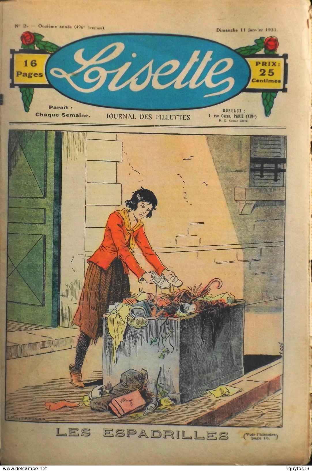 LISETTE - Journal Des Fillettes - N° 2 - Onzième Année - Dimanche 11 Janvier 1931 - En BE - Lisette