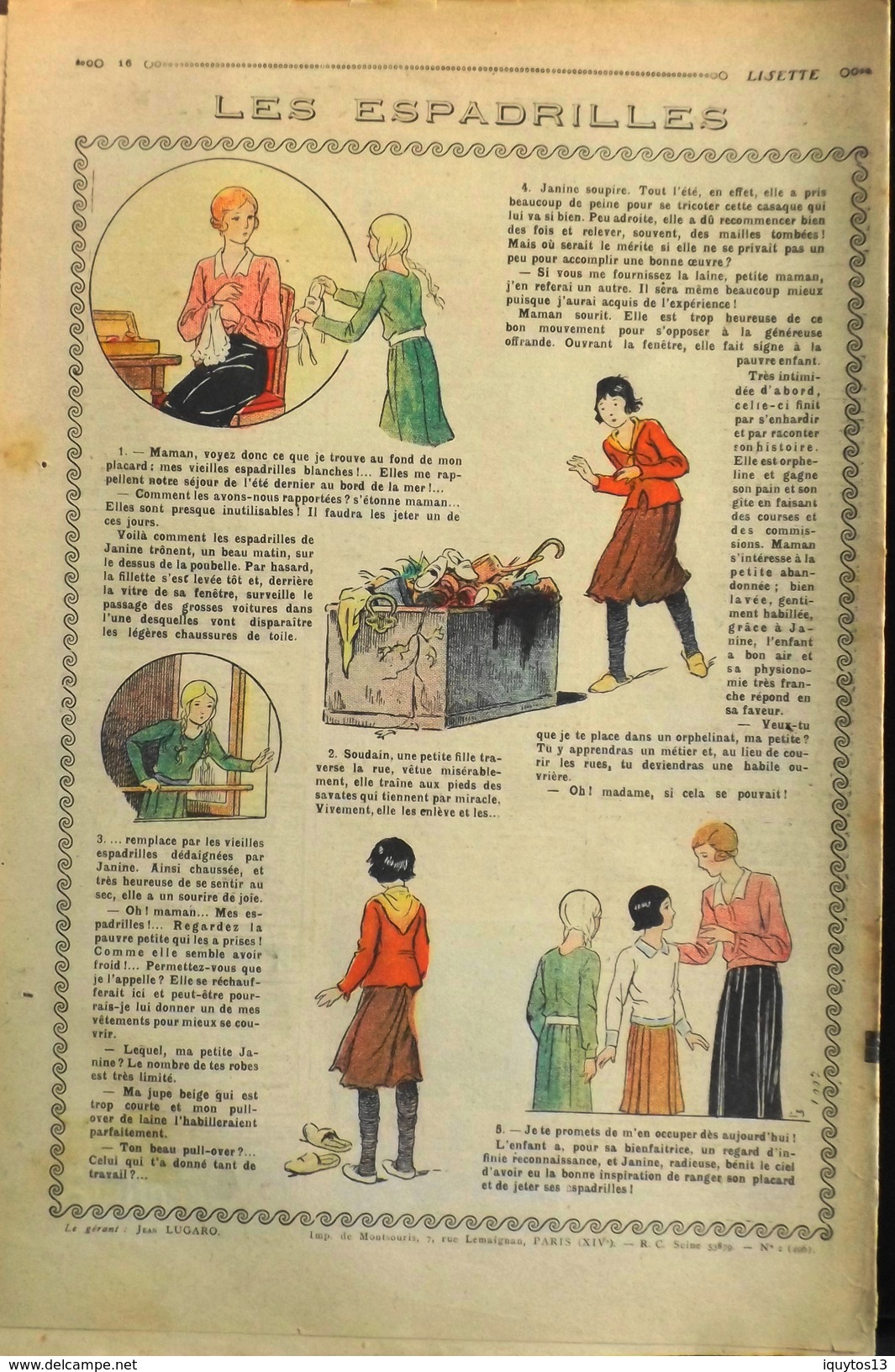 LISETTE - Journal Des Fillettes - N° 2 - Onzième Année - Dimanche 11 Janvier 1931 - En BE - Lisette