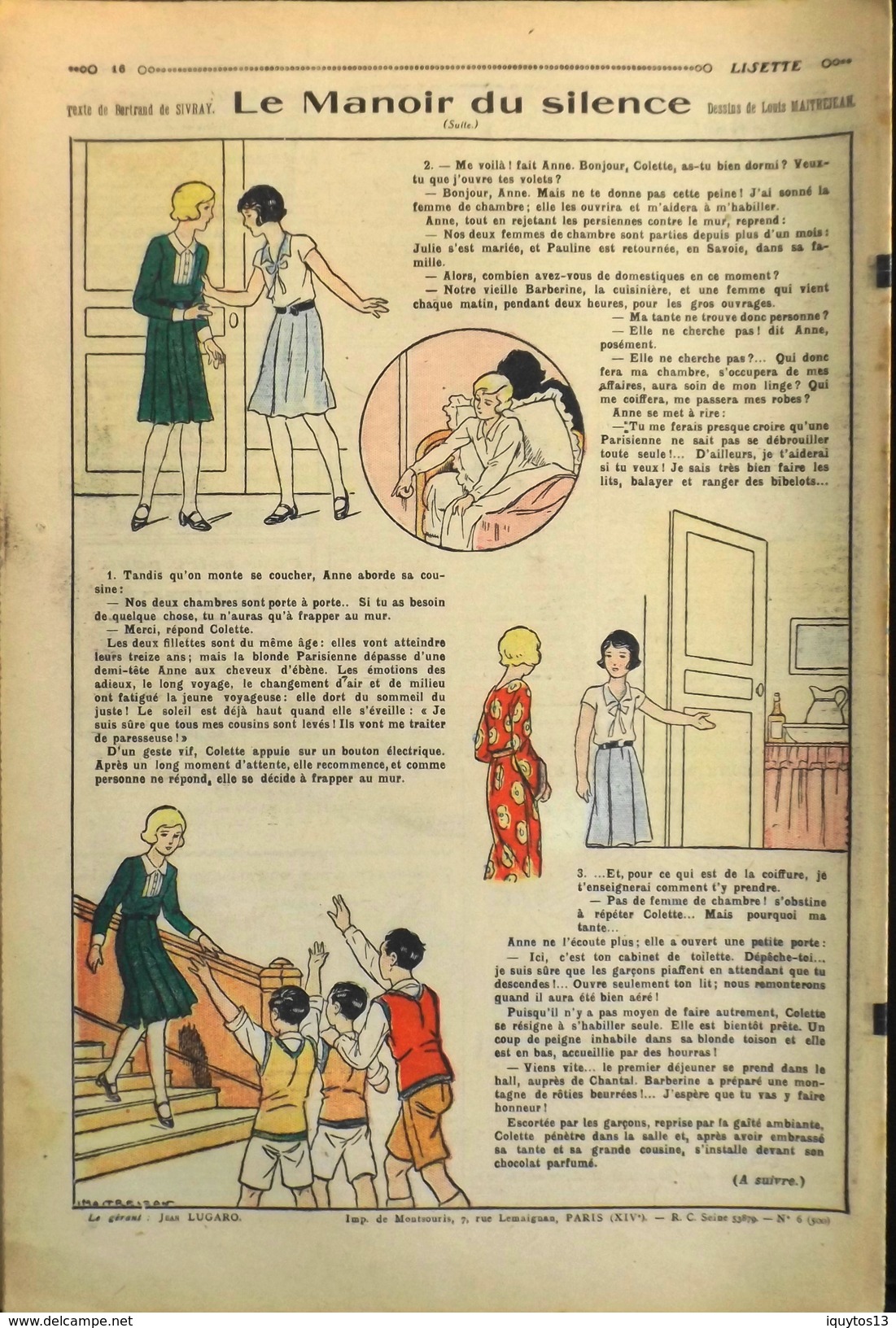 LISETTE - Journal Des Fillettes - N° 6 - Onzième Année - Dimanche 8 Février 1931 - En BE - Lisette