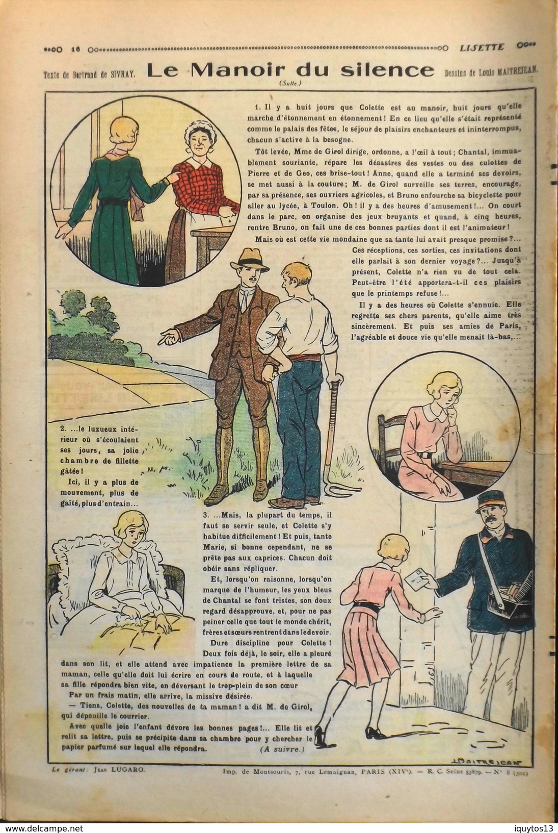 LISETTE - Journal Des Fillettes - N° 8 - Onzième Année - Dimanche 22 Février 1931 - En BE - Lisette