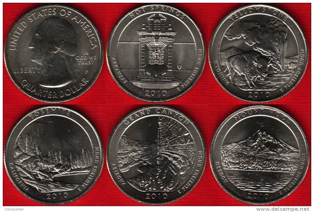 USA Set Of 5 Quarters: "America The Beautiful" 2010 P UNC - 2010-...: National Parks