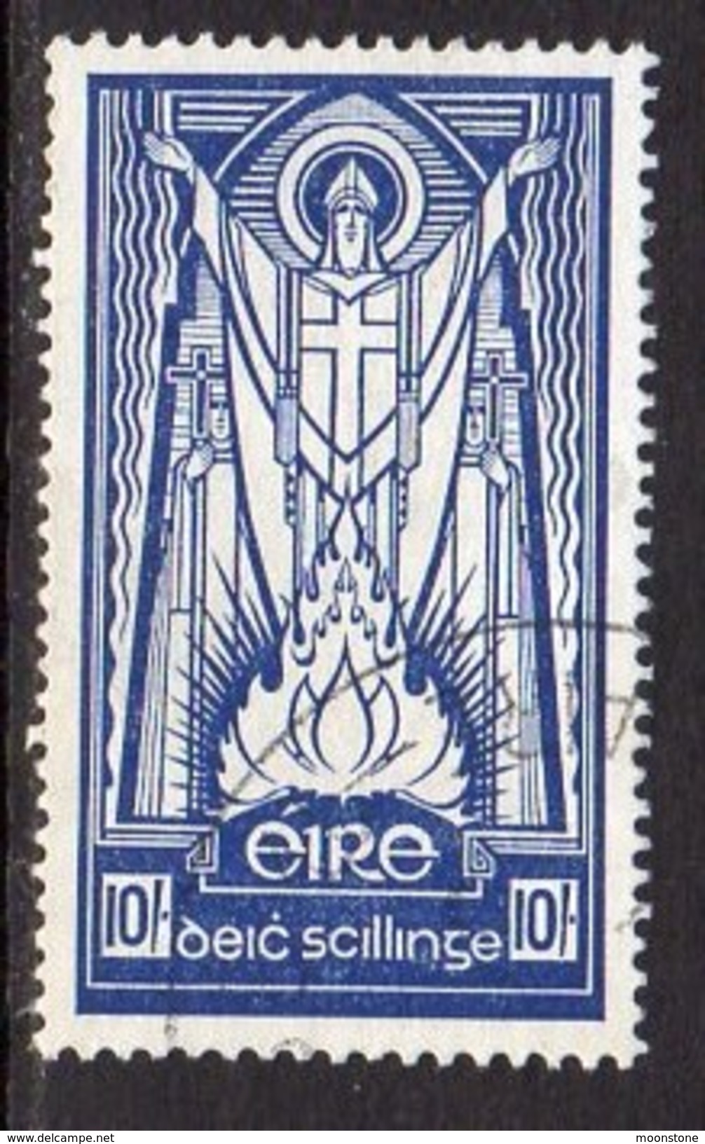 Ireland 1940-68 10/- St. Patrick Blue Definitive, E Wmk., Used, SG 125ba - Ongebruikt