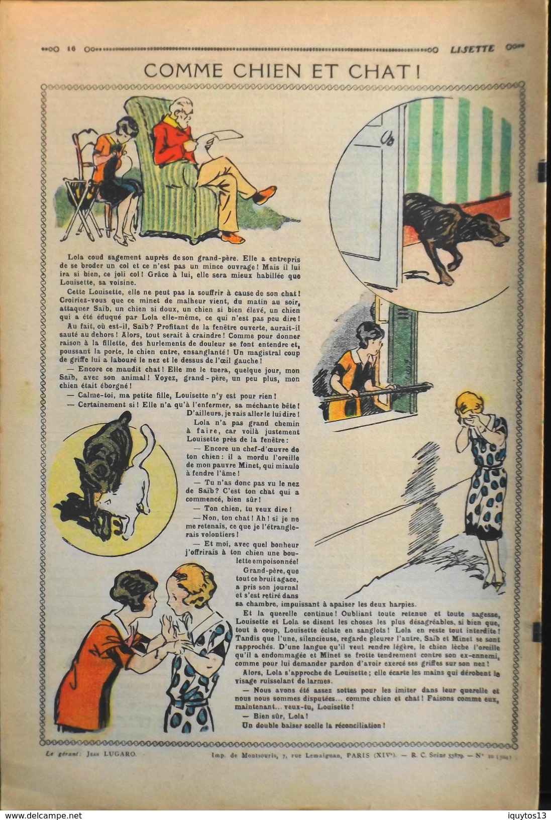 LISETTE - Journal Des Fillettes - N° 10 - Onzième Année - Dimanche 8 Mars 1931 - En BE - Lisette