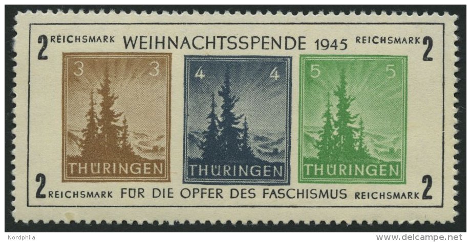 TH&Uuml;RINGEN Bl. 1xa **, 1945, Block Antifa, Wei&szlig;es Kartonpapier, Type II, Pracht, Mi. 450.- - Autres & Non Classés