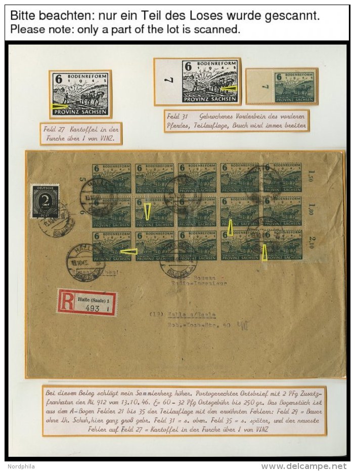 PROVINZ SACHSEN 90/1 Brief,o, *, Spezialsammlung Bodenreform Auf Zigarettenpapier, 2-b&auml;ndige Interessante Forschung - Other & Unclassified