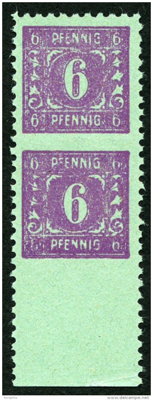 MECKLENBURG-VORPOMMERN 10xUw,Uu **, 1946, 6 Pf. Grauviolett Auf Hellbl&auml;ulichgr&uuml;n, Waagerecht Ungez&auml;hnt Un - Sonstige & Ohne Zuordnung