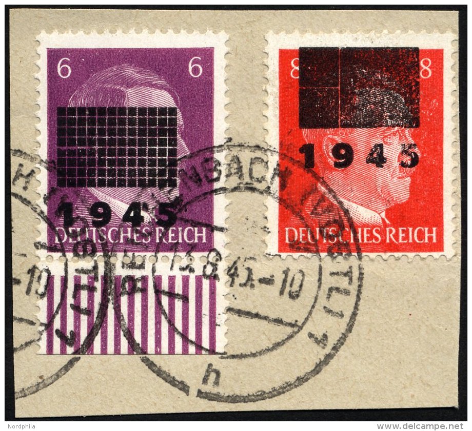 NETZSCHKAU-REICHENBACH 6IIa BrfStk, 1945, 8 Pf. Zinnober, Type IIa, Mit 6 Pf. Auf Briefst&uuml;ck, Pracht, Mi. (160.-) - Private & Local Mails