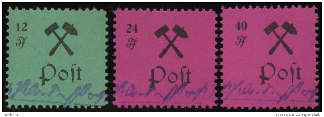 GROSSR&Auml;SCHEN 25-27aI **, 1945, 12 - 40 Pf., Type I, Prachtsatz, Mi. 190.- - Sonstige & Ohne Zuordnung