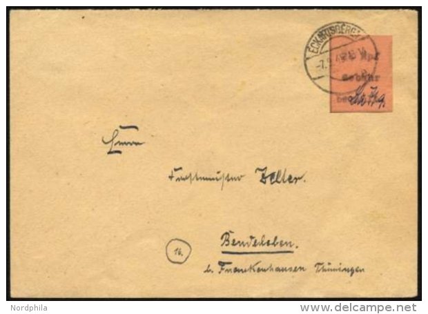 FREDERSDORF W 1/2 BrfStk, 1945, Hitler A13.3 + 4 Und A16.3 + 4 Auf Einschreibbriefst&uuml;ck Mit R&uuml;ckdatierten Stem - Privatpost