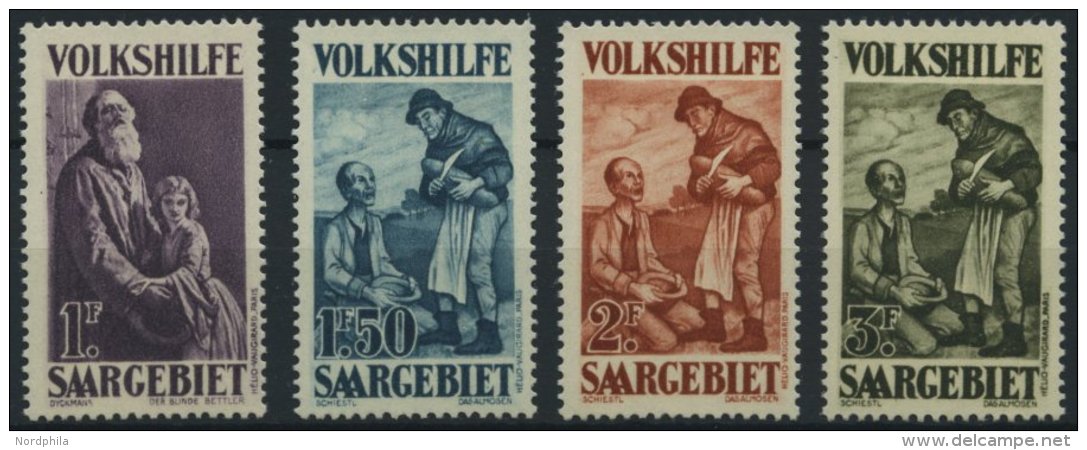 SAARGEBIET 130-33 *, 1928, 1 - 3 Fr. Volkshilfe, Falzrest, 4 Prachtwerte, Mi. 66.- - Sonstige & Ohne Zuordnung