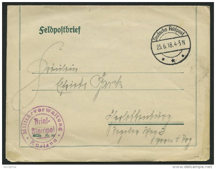 DT. FP IM BALTIKUM 1914/18 DEUTSCHE FELDPOST 689 * A, 16.3.18, Auf Wertbrief &uuml;ber 11.- Mark An Die G&ouml;schensche - Lettland