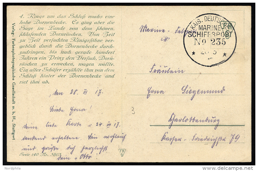 MSP VON 1914 - 1918 235 (2. Halbflottille Der Handelsschutzflottille), 28.3.1917, Feldpost-K&uuml;nstlerkarte Nach Charl - Schiffahrt