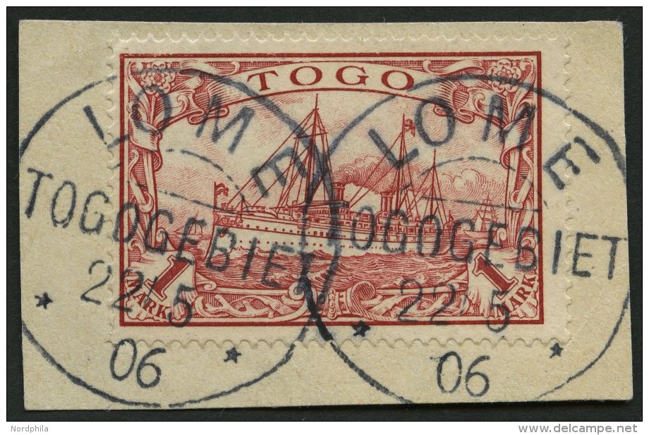 TOGO 16I BrfStk, 1900, 1 M. Rot Mit Plattenfehler Wolke Zwischen Den Halteseilen Des Ersten Mastes, Prachtbriefst&uuml;c - Togo