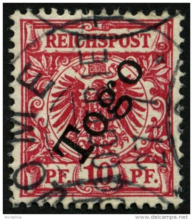 TOGO 3b O, 1899, 10 Pf. Dunkelrosa, Pracht, Fotobefund J&auml;schke-L., Mi. 200.- - Togo