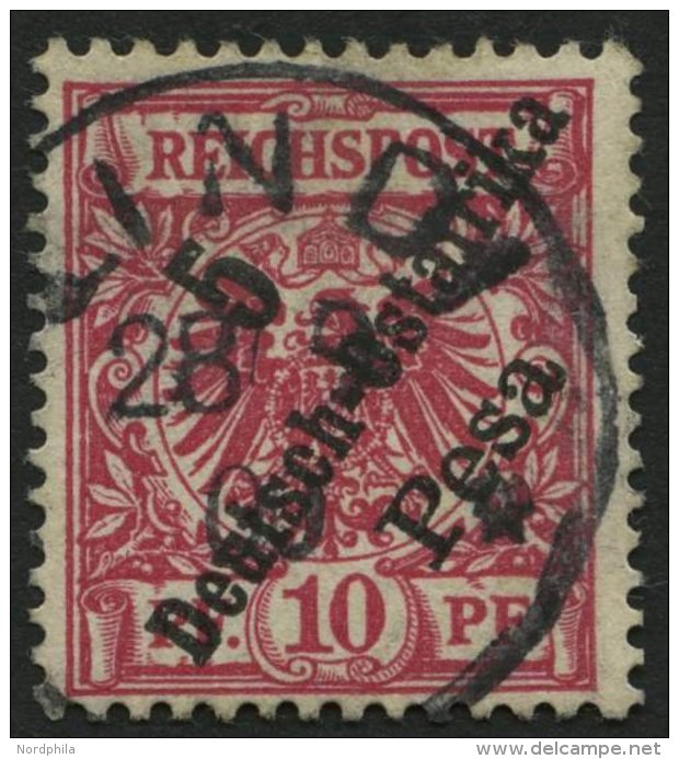 DEUTSCH-OSTAFRIKA 8b O, 1896, 5 Pf. Auf 10 Pf. Rotkarmin, Pracht, Gepr. J&auml;schke-L., Mi. 120.- - Deutsch-Ostafrika