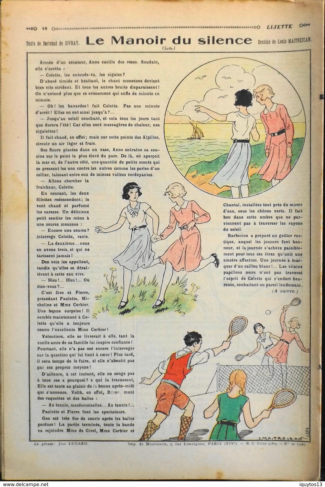 LISETTE - Journal Des Fillettes - N° 12 - Onzième Année - Dimanche 22 Mars 1931 - En BE - Lisette