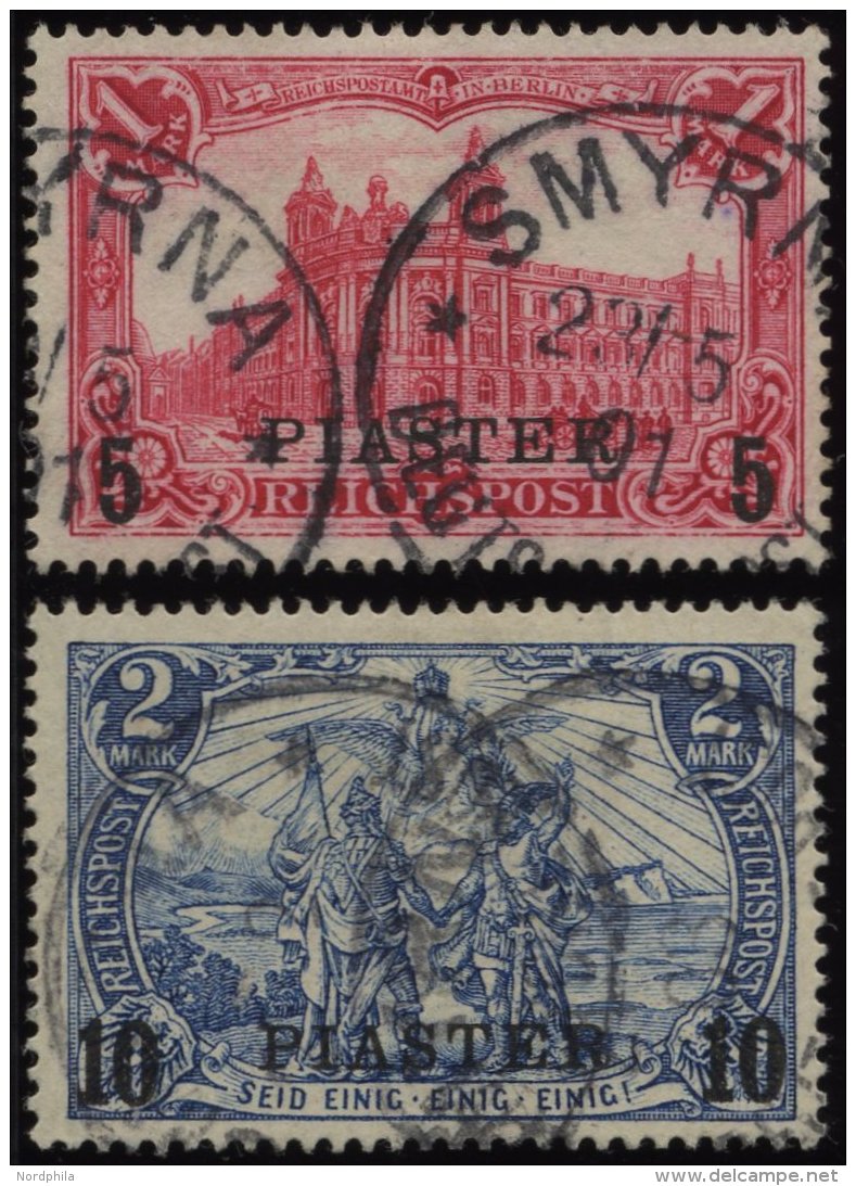 DP T&Uuml;RKEI I-V **, 1902, Nicht Ausgegeben: 11/4 Pia. Auf 25 Pf. - 4 PIA Auf 80 Pf., Postfrisch, 5 Prachtwerte, Mi. 3 - Turquie (bureaux)
