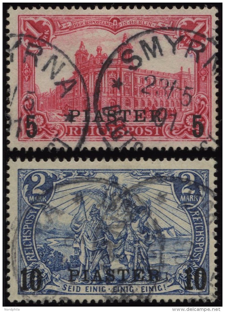 DP T&Uuml;RKEI 20II O, 1903, 5 PIA. Auf 1 M., Aufdruck Type II, &uuml;blich Gez&auml;hnt Pracht, Mi. 130.- - Deutsche Post In Der Türkei