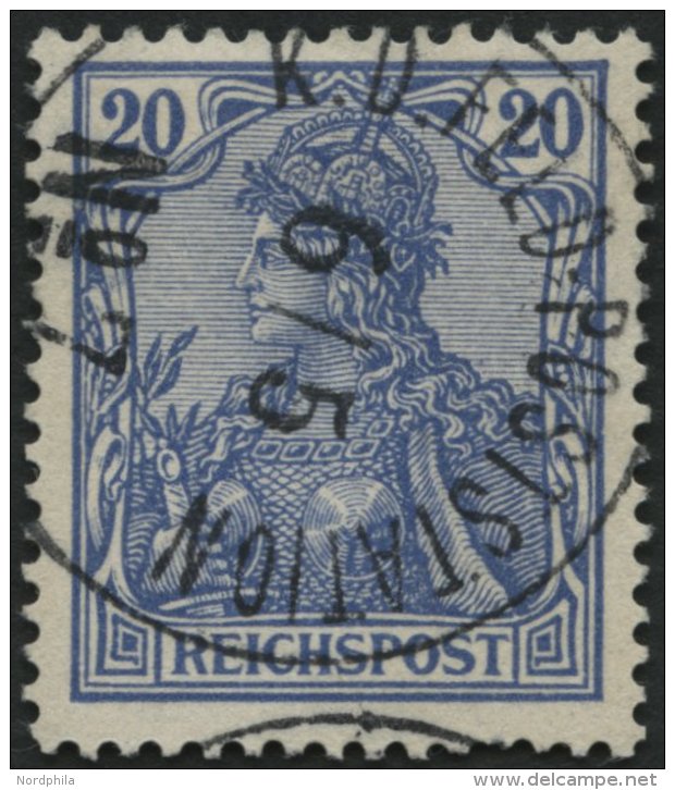 DP CHINA P Vd O, Petschili: 1900, 20 Pf. Reichspost, Stempel K.D. FELD-POSTSTATION No. 7, Unten Ein Fehlender Zahn Sonst - Deutsche Post In China