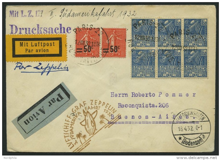 ZULEITUNGSPOST 290Bb BRIEF, Gibraltar: 1935, 1. S&uuml;damerikafahrt, Nachbringeflug Ab Berlin, Prachtbrief - Luft- Und Zeppelinpost