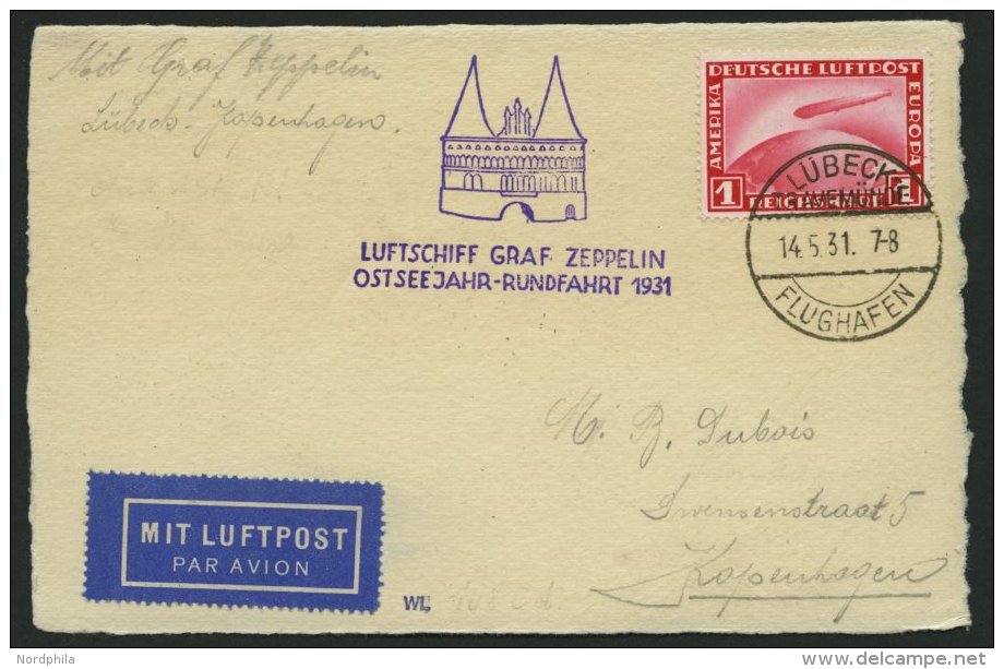 ZEPPELINPOST 110A BRIEF, 1931, Fahrt Nach Vaduz, Frankiert Mit Sondermarke 1 Fr. Und Zusatzfrankatur Auf Prachtkarte - Zeppeline