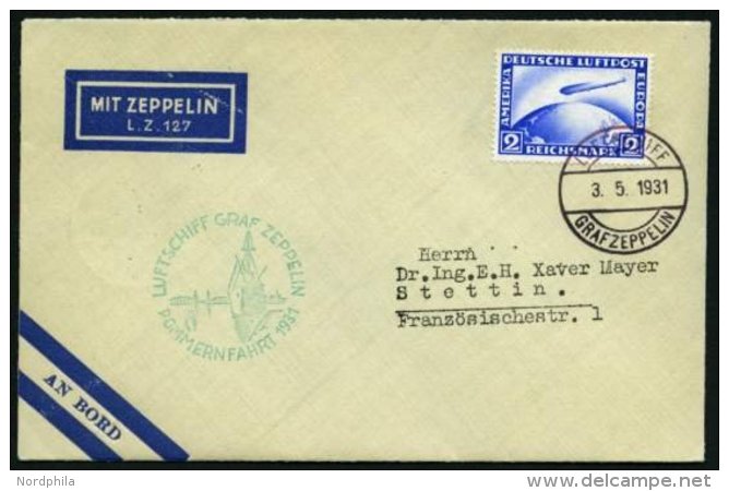 ZEPPELINPOST 108Ca BRIEF, 1931, Ostseejahr-Rundfahrt, Bordpost, Abwurf Kopenhagen, Prachtkarte Mit Seltener Ostsee-Jahr- - Airmail & Zeppelin