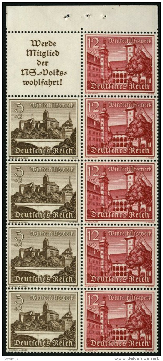 ZUSAMMENDRUCKE MH 49.1 **, 1941, Markenheftchen Hitler, Ohne Klammer, Feinst, Mi. 200.- - Zusammendrucke