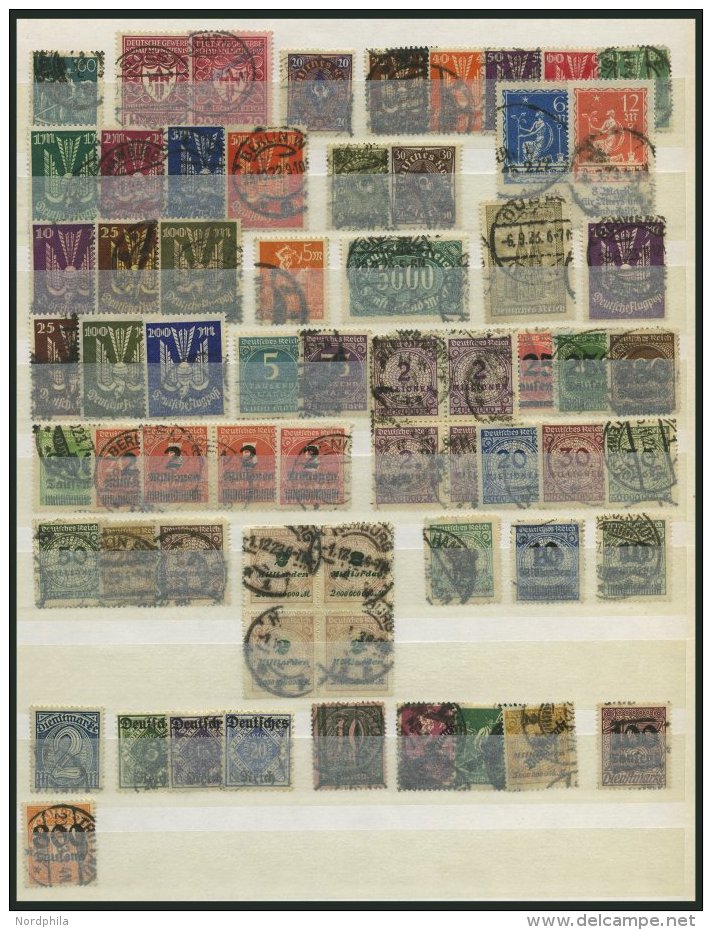 SAMMLUNGEN, LOTS O, 1921-23, 66 Verschiedene Gestempelte Kleinere Und Mittlere Werte Inflation, Meist Feinst/Pracht, All - Gebraucht