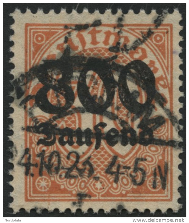 DIENSTMARKEN D 95Y O, 1923, 800 Tsd. M. Auf 30 Pf. Dunkelrotorange Auf Mattgelblichorange, Wz. 1, Pracht, Gepr. Peschl, - Service