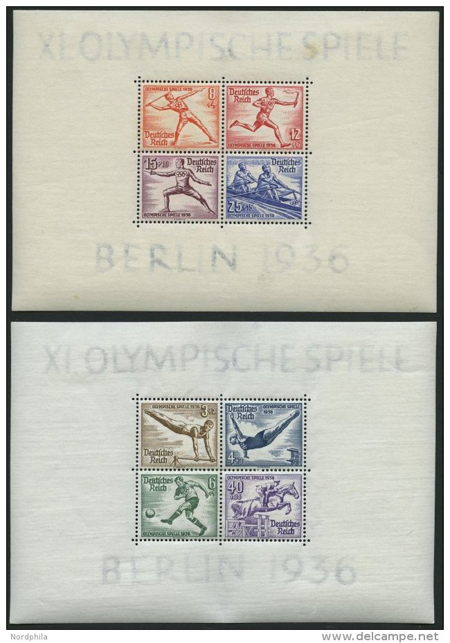 Dt. Reich Bl. 5/6 *, 1936, Blockpaar Olympische Spiele, Falzreste Im Rand, Pracht, Mi. 100.- - Gebraucht