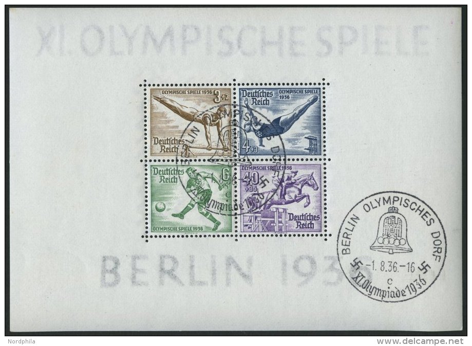 Dt. Reich Bl. 5 O, 1936, Block Olympische Spiele, Ersttags-Sonderstempel, Pracht, Mi. (90.-) - Gebraucht