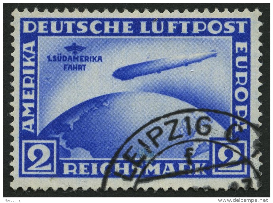 Dt. Reich 438X O, 1930, 2 RM S&uuml;damerikafahrt, Wz. Stehend, Pracht, Mi. 500.- - Used Stamps