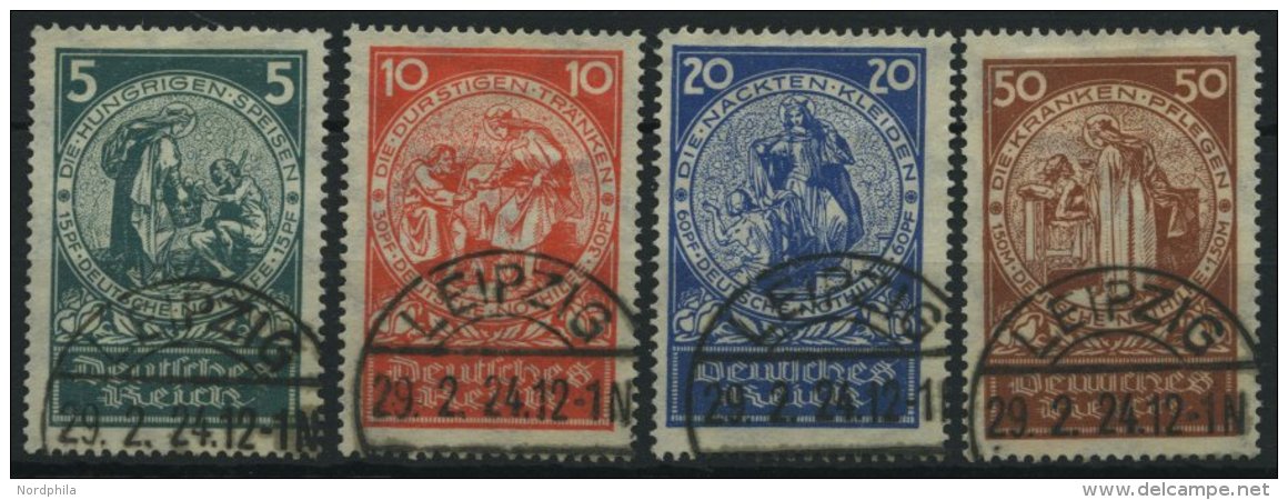 Dt. Reich 364-67 *, 1924, Bauwerke, Falzreste, Normale Z&auml;hnung, Prachtsatz, Mi. 100.- - Gebraucht