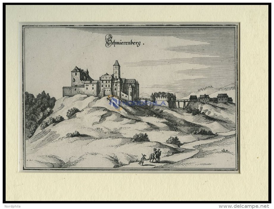 SCHMIMBERG, Gesamtansicht, Kupferstich Von Merian Um 1645 - Lithographies