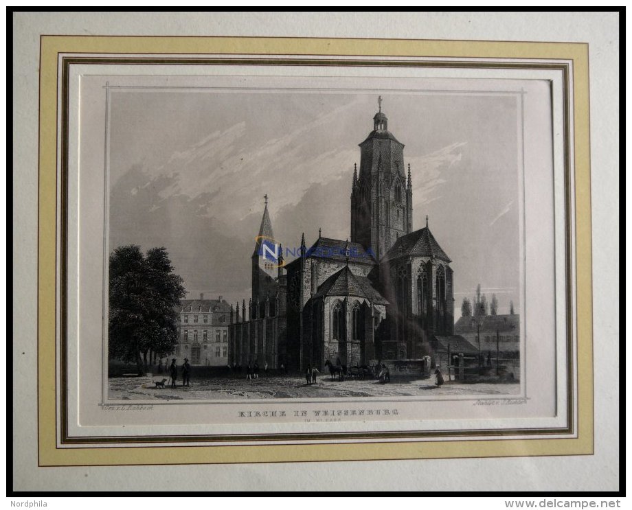 WEISSENBURG: Die Kirche, Stahlstich Von Rohbock/Richter Um 1880 - Lithographies