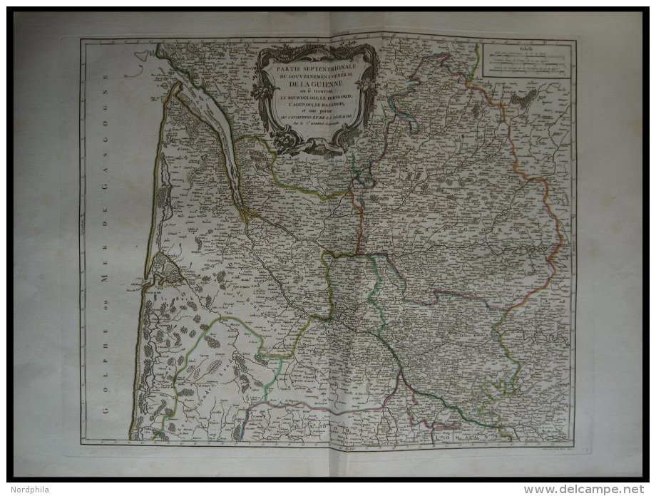 ALTE LANDKARTEN - FRANKRE (50x60) , Die Provinzen Le Bourdelois, Le Perigord, L`Agenois, Le Bazadois, Altkolorierter Kup - Sonstige & Ohne Zuordnung