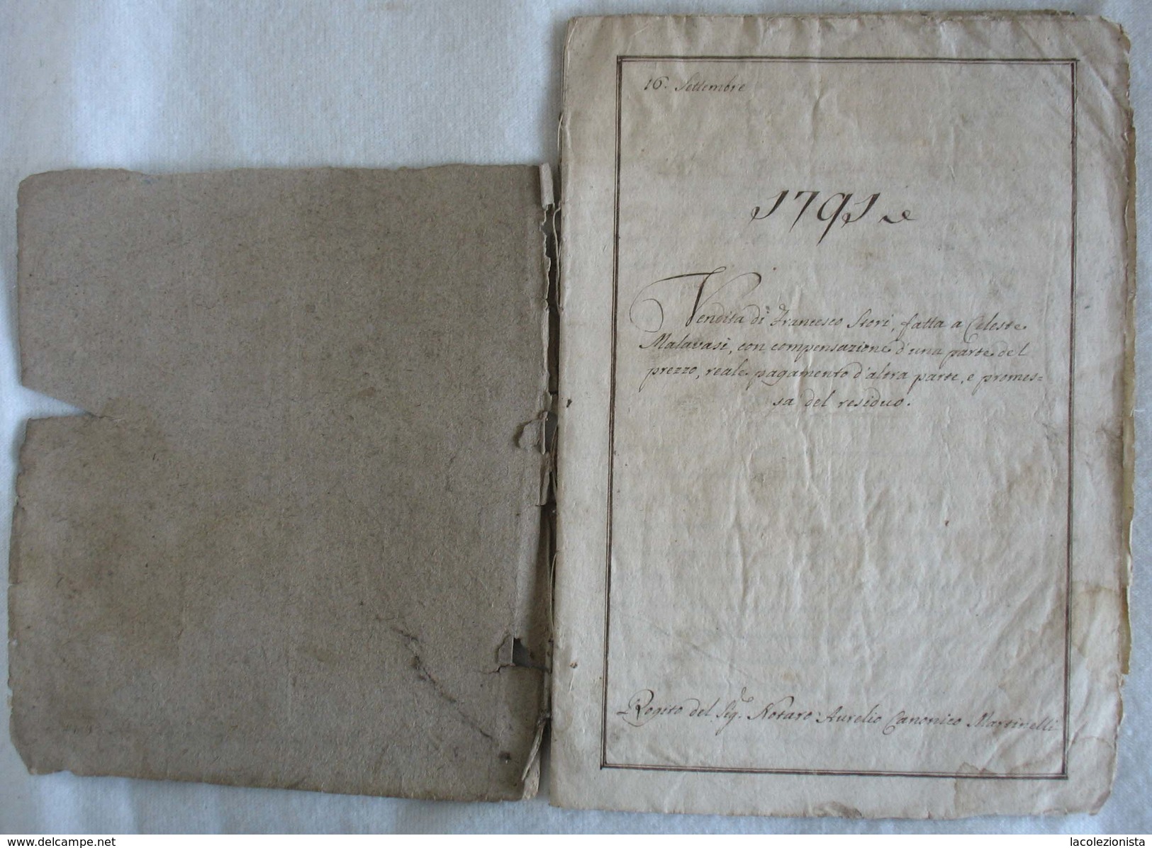 408/3   ATTO NOTARILE ROGITO COMPRAVENDITA MANTOVA 1791 SVARIATE PAGINE SCRITTURA IN LATINO VEDERE FOTO - Historical Documents