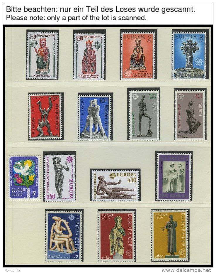 EUROPA UNION **, 1974/5, Skulpturen Und Gem&auml;lde, 2 Komplette Jahrg&auml;nge, Ohne Monaco Bl. 7 Und 8, Prachterhaltu - Sammlungen