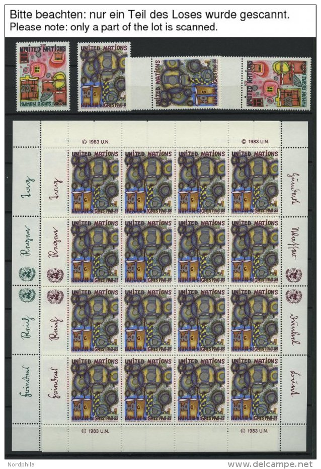 UNO NEW YORK **, Wohl Komplette Sammlung UNO-New York Von 1970-88, Mit Kleinbogen Flaggen Und Hundertwasser, Pracht - Sonstige & Ohne Zuordnung