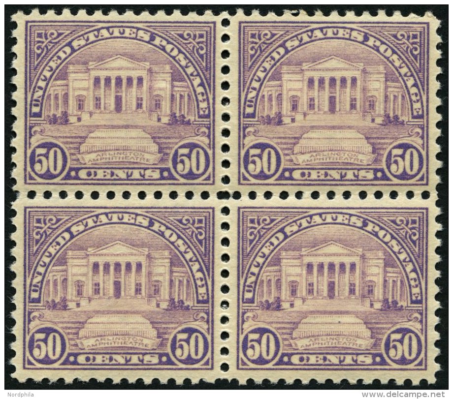 USA 282 VB **, Scott 570, 1931, 50 C. Grabmal Des Unbekannten Soldaten Im Postfrischen Viererblock, Pracht - Gebraucht