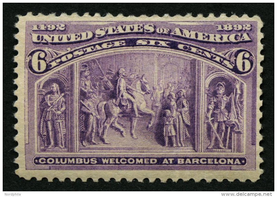 USA 78 **, Scott 235, 1893, 6 C. Columbus-Weltausstellung, Postfrisch, Feinst (kleine Knitter), $ 160 - Used Stamps